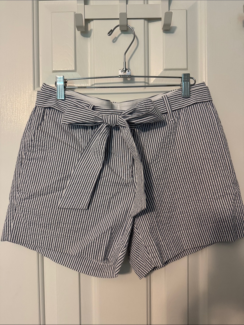 Brooks Brothers Navy & White Striped Tie-Waist Shorts